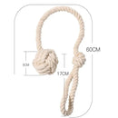 Boho cream handwoven cotton curtain tieback – living room tassel decor