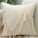 Boho cream lace floral cushion cover living room pom pom pillow