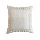 Boho cream lace floral cushion cover living room pom pom pillow