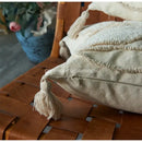 Boho cream leaf geometry tufted cushion cover living room decor