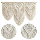 Boho cream macrame wall hanging tapestry bedroom geometric fringe