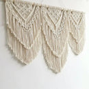 Boho cream macrame wall hanging tapestry bedroom geometric fringe
