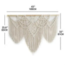 Boho cream macrame wall hanging tapestry bedroom geometric fringe
