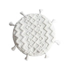 Boho cream textured round lumbar pillow cover set bedroom tassels