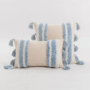 Boho cream tufted cushion cover with tassels for living room