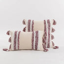 Boho cream tufted cushion cover with tassels for living room