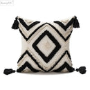 Boho diamond cushion covers – living room earthy tassel pillows