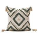 Boho diamond cushion covers – living room earthy tassel pillows