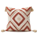 Boho diamond cushion covers – living room earthy tassel pillows