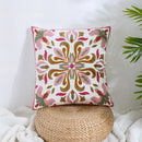 Boho farmhouse floral cream embroidered pillow covers living room
