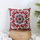 Boho farmhouse floral cream embroidered pillow covers living room