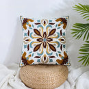 Boho farmhouse floral cream embroidered pillow covers living room
