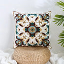 Boho farmhouse floral cream embroidered pillow covers living room