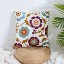 Boho farmhouse floral cream embroidered pillow covers living room