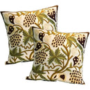 Boho farmhouse floral cream embroidered pillow covers living room
