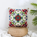 Boho farmhouse floral cream embroidered pillow covers living room