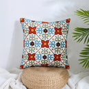 Boho farmhouse floral cream embroidered pillow covers living room