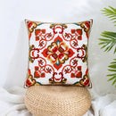 Boho farmhouse floral cream embroidered pillow covers living room