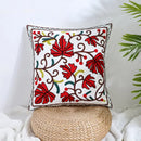 Boho farmhouse floral cream embroidered pillow covers living room