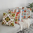 Boho farmhouse floral cream embroidered pillow covers living room