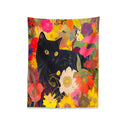 DecorBites™ Cat Print Poster: Funny Black Cat in Floral Bouquet - Boho Home Decor