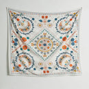 Boho floral celestial wall tapestry bedroom orange & blue decor