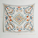 Boho floral celestial wall tapestry bedroom orange & blue decor