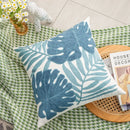 Boho floral embroidered green & brown cushion cover living room