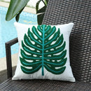 Boho floral embroidered green & brown cushion cover living room