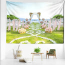 Boho floral garden landscape tapestry living room wall art