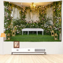 Boho floral garden landscape tapestry living room wall art