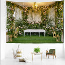 Boho floral garden landscape tapestry living room wall art