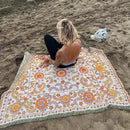 Boho floral sofa throw blanket – living room woven decor
