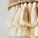 Boho fringe hemp rope pendant light – living room wood woven tassel