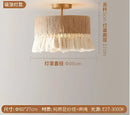 Boho fringe hemp rope pendant light – living room wood woven tassel