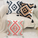 Boho geometric chenille embroidered pillow covers set living room