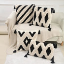Boho geometric chenille embroidered pillow covers set living room