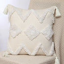 Boho geometric chenille embroidered pillow covers set living room