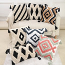 Boho geometric chenille embroidered pillow covers set living room