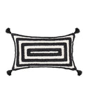 Boho geometric tufted black & cream cushion cover living room decor