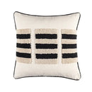 Boho geometric tufted black & cream cushion cover living room decor