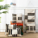 Boho geometric tufted black & cream cushion cover living room decor