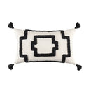 Boho geometric tufted black & cream cushion cover living room decor