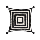 Boho geometric tufted black & cream cushion cover living room decor