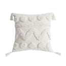 Boho geometric tufted cushion cover cream & gray living room pillow