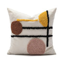 Boho geometric tufted cushion cover cream & gray living room pillow