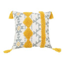 Boho geometric tufted cushion cover cream & gray living room pillow