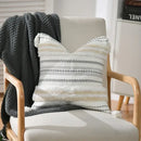 Boho geometric tufted cushion cover cream & gray living room pillow