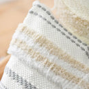 Boho geometric tufted cushion cover cream & gray living room pillow