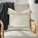 Boho geometric tufted cushion cover cream & gray living room pillow